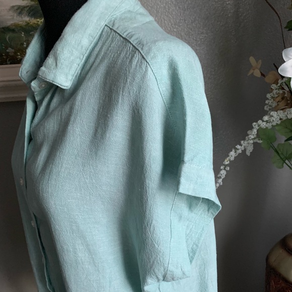Weatherproof Vintage Women’s Light Blue Button Down Blouse Size Medium - Picture 6 of 16